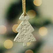 Conifer Christmas Tree Ornament - White